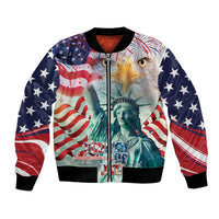 Personalized 4th of July USA Statue of Liberty Bomber Jacket Happy Independence Day LT9 - Wonder Print Shop