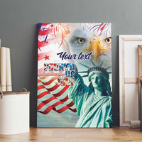Personalized 4th of July USA Statue of Liberty Canvas Wall Art Happy Independence Day LT9 - Wonder Print Shop