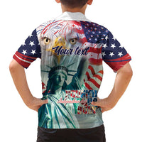 Personalized 4th of July USA Statue of Liberty Family Matching Tank Maxi Dress and Hawaiian Shirt Happy Independence Day - Wonder Print Shop