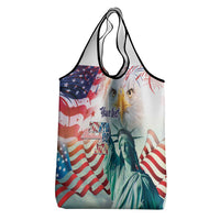 Personalized 4th of July USA Statue of Liberty Grocery Bag Happy Independence Day