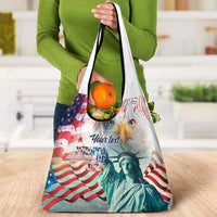 Personalized 4th of July USA Statue of Liberty Grocery Bag Happy Independence Day