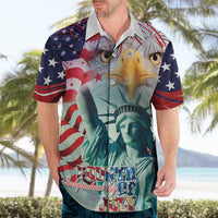 Personalized 4th of July USA Statue of Liberty Hawaiian Shirt Happy Independence Day - Wonder Print Shop