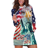 Personalized 4th of July USA Statue of Liberty Hoodie Dress Happy Independence Day - Wonder Print Shop