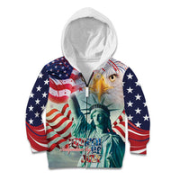 Personalized 4th of July USA Statue of Liberty Kid Hoodie Happy Independence Day - Wonder Print Shop
