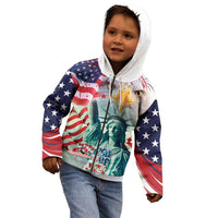 Personalized 4th of July USA Statue of Liberty Kid Hoodie Happy Independence Day - Wonder Print Shop