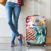 Personalized 4th of July USA Statue of Liberty Luggage Cover Happy Independence Day - Wonder Print Shop