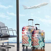 Personalized 4th of July USA Statue of Liberty Luggage Cover Happy Independence Day - Wonder Print Shop