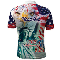 Personalized 4th of July USA Statue of Liberty Polo Shirt Happy Independence Day - Wonder Print Shop