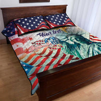 Personalized 4th of July USA Statue of Liberty Quilt Bed Set Happy Independence Day - Wonder Print Shop