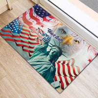 Personalized 4th of July USA Statue of Liberty Rubber Doormat Happy Independence Day - Wonder Print Shop
