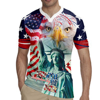 Personalized 4th of July USA Statue of Liberty Rugby Jersey Happy Independence Day - Wonder Print Shop