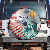 Personalized 4th of July USA Statue of Liberty Spare Tire Cover Happy Independence Day - Wonder Print Shop