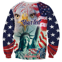 Personalized 4th of July USA Statue of Liberty Sweatshirt Happy Independence Day - Wonder Print Shop