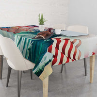 Personalized 4th of July USA Statue of Liberty Tablecloth Happy Independence Day - Wonder Print Shop