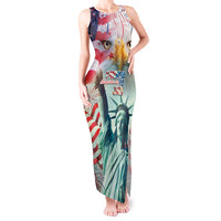 Personalized 4th of July USA Statue of Liberty Tank Maxi Dress Happy Independence Day - Wonder Print Shop