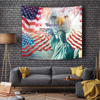 Personalized 4th of July USA Statue of Liberty Tapestry Happy Independence Day - Wonder Print Shop
