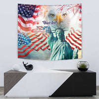 Personalized 4th of July USA Statue of Liberty Tapestry Happy Independence Day - Wonder Print Shop