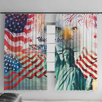 Personalized 4th of July USA Statue of Liberty Window Curtain Happy Independence Day - Wonder Print Shop