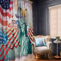 Personalized 4th of July USA Statue of Liberty Window Curtain Happy Independence Day - Wonder Print Shop