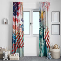 Personalized 4th of July USA Statue of Liberty Window Curtain Happy Independence Day - Wonder Print Shop