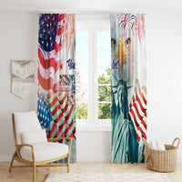 Personalized 4th of July USA Statue of Liberty Window Curtain Happy Independence Day - Wonder Print Shop