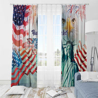Personalized 4th of July USA Statue of Liberty Window Curtain Happy Independence Day - Wonder Print Shop