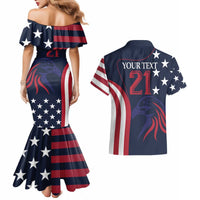 Custom USA Rugby Couples Matching Mermaid Dress and Hawaiian Shirt The Eagles Summer Paris 2024 LT9 - Wonder Print Shop