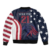 Custom USA Rugby Sleeve Zip Bomber Jacket The Eagles Summer Paris 2024 - Wonder Print Shop