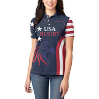 Custom USA Rugby Women Polo Shirt The Eagles Summer Paris 2024 - Wonder Print Shop