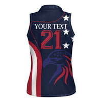 Custom USA Rugby Women Sleeveless Polo Shirt The Eagles Summer Paris 2024 - Wonder Print Shop