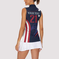 Custom USA Rugby Women Sleeveless Polo Shirt The Eagles Summer Paris 2024 - Wonder Print Shop