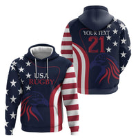 Custom USA Rugby Zip Hoodie The Eagles Summer Paris 2024 - Wonder Print Shop