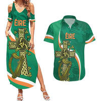 Custom Ireland Rugby Couples Matching Summer Maxi Dress and Hawaiian Shirt Green Celtic Knot Summer Paris 2024 LT9 - Wonder Print Shop