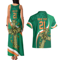 Custom Ireland Rugby Couples Matching Tank Maxi Dress and Hawaiian Shirt Green Celtic Knot Summer Paris 2024 LT9 - Wonder Print Shop