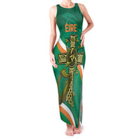 Custom Ireland Rugby Family Matching Tank Maxi Dress and Hawaiian Shirt Green Celtic Knot Summer Paris 2024 - Wonder Print Shop
