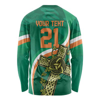 Custom Ireland Rugby Long Sleeve Shirt Green Celtic Knot Summer Paris 2024 - Wonder Print Shop