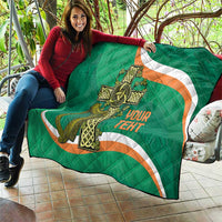 Custom Ireland Rugby Quilt Green Celtic Knot Summer Paris 2024 - Wonder Print Shop