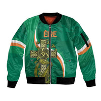 Custom Ireland Rugby Sleeve Zip Bomber Jacket Green Celtic Knot Summer Paris 2024 - Wonder Print Shop