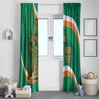Custom Ireland Rugby Window Curtain Green Celtic Knot Summer Paris 2024 - Wonder Print Shop