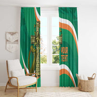 Custom Ireland Rugby Window Curtain Green Celtic Knot Summer Paris 2024 - Wonder Print Shop