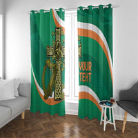 Custom Ireland Rugby Window Curtain Green Celtic Knot Summer Paris 2024 - Wonder Print Shop