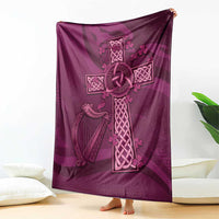 Ireland Rugby Blanket Maroon Celtic Knot Summer Paris 2024