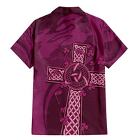 Ireland Rugby Family Matching Mermaid Dress and Hawaiian Shirt Maroon Celtic Knot Summer Paris 2024 LT9 - Wonder Print Shop