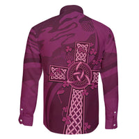 Ireland Rugby Family Matching Summer Maxi Dress and Hawaiian Shirt Maroon Celtic Knot Summer Paris 2024 - Wonder Print Shop