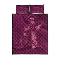 Ireland Rugby Quilt Bed Set Maroon Celtic Knot Summer Paris 2024 - Wonder Print Shop