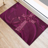 Ireland Rugby Rubber Doormat Maroon Celtic Knot Summer Paris 2024 - Wonder Print Shop