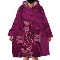 Ireland Rugby Wearable Blanket Hoodie Maroon Celtic Knot Summer Paris 2024 - Wonder Print Shop