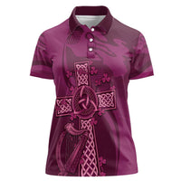 Ireland Rugby Women Polo Shirt Maroon Celtic Knot Summer Paris 2024 - Wonder Print Shop