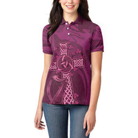 Ireland Rugby Women Polo Shirt Maroon Celtic Knot Summer Paris 2024 - Wonder Print Shop