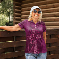 Ireland Rugby Women Polo Shirt Maroon Celtic Knot Summer Paris 2024 - Wonder Print Shop